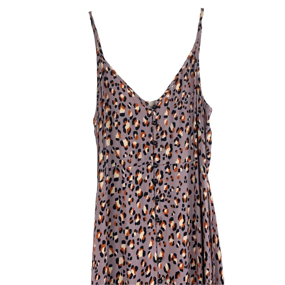 NEW VICI Lavender Leopard High Low Maxi ruffle Dress Size S - Picture 3 of 9